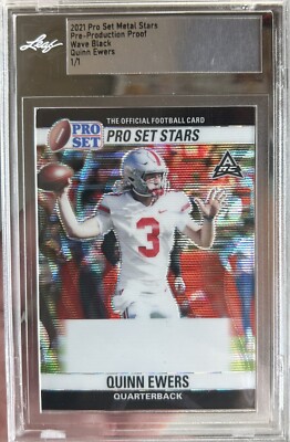 2021 Leaf Pro Set Quinn Ewers Rookie Wave Metal Proof One Of One Texas 1/1   