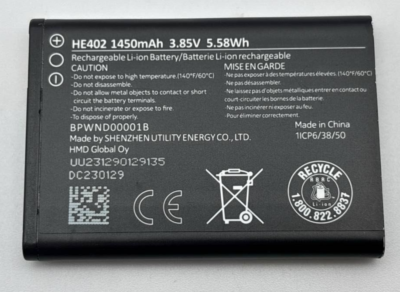 Nokia HE402 Li-ion Cellphone Battery 1450mAh 3.85 V for 2720 2760