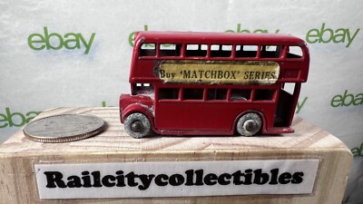 Vintage 1953 Lesney Matchbox#5A LONDON DOUBLE DECKER BUS. 