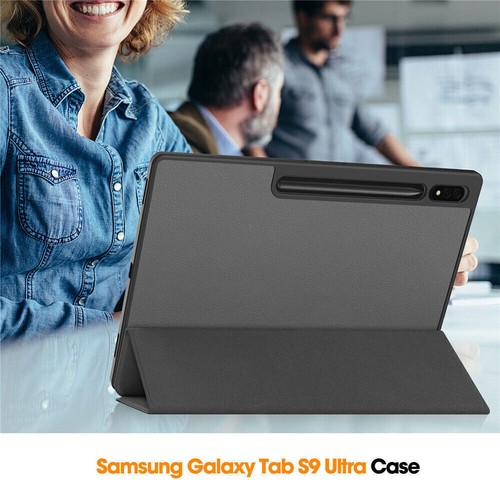 Leather Flip Smart Case Cover w/ Pen Holder For Samsung Galaxy Tab S9 Plus Ultra - Picture 95 of 99
