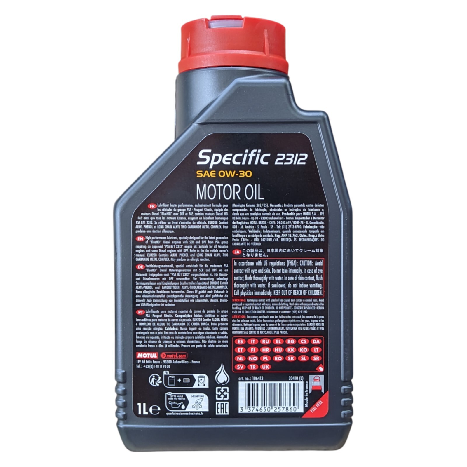 Litri Motul Specific 0w30 Olio Motore Acea C2 Citroën Peugeot Psa B71 2312 - Miniatura 5