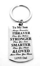 To my son love dad keychain