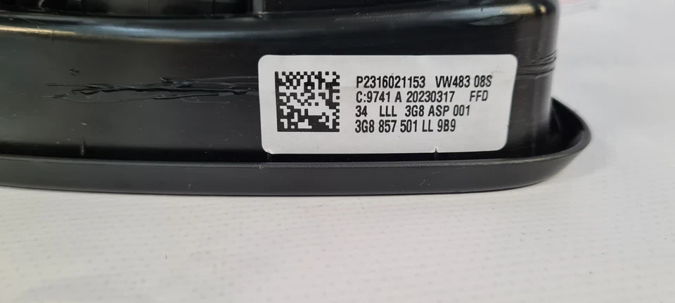 Original VW Arteon Außenspiegel links elektrisch Kamera Umfeldlicht 3G8857501LL - Bild 2 von 4