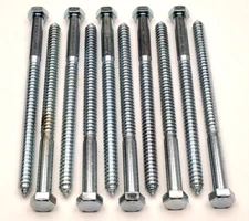 (10) Hex Head 3/4 x 12 Lag Bolts Wood Screws Zinc Plated