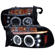 For 97-04 Dodge Durango Dakota Smoke Projector Halo Housing 1pc Headlight Corner For 97-04 Dodge Durango Dakota Smoke Projector Halo Housing 1pc Headlight Corner
