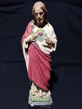 Statua Sacro Cuore di Gesù in gesso 42cm vintage anni '50. PERFETTA!