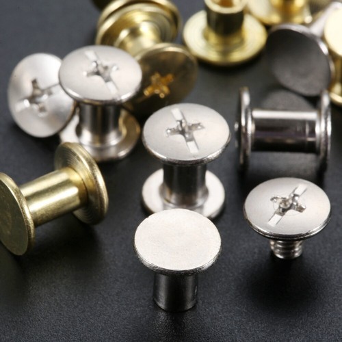 10Pcs Leather Bag Belt Photo Account Book Mail Binding Screw Nail Rivet Bolt - Picture 5 of 12
