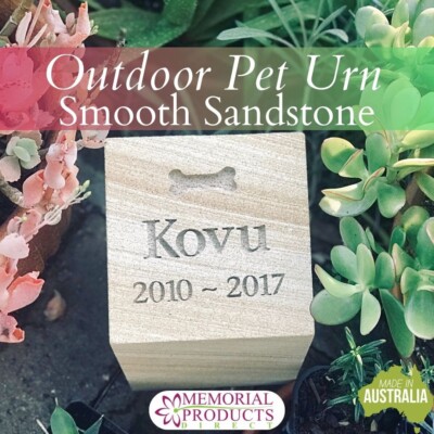 Outdoor Smooth Sandstone Memorial Urn for Pets