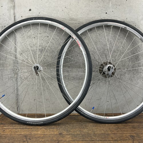 Vintage 700c Aero Wheel Set Felt Alex R500 QR Rim 32 130 7s 8s 9s