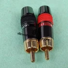New 2Pcs Gold-plated RCA Interconnects Cable Plug Connector