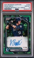 2024 Bowman Chrome Green Sapphire Auto Aidan Smith /99 RC PSA 10