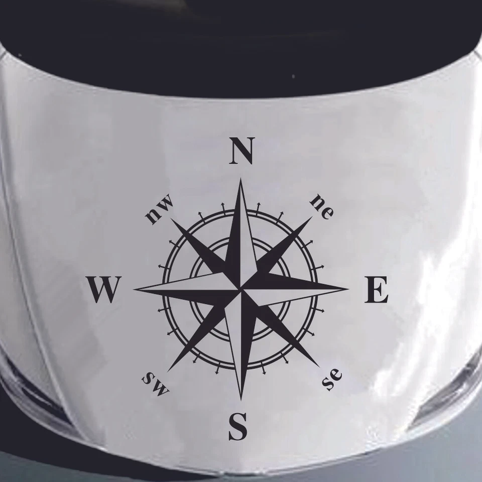 Calcomanía adhesiva gráfica para capó navegación brújula coche cámper furgoneta RV decoración Foto 4 de 4