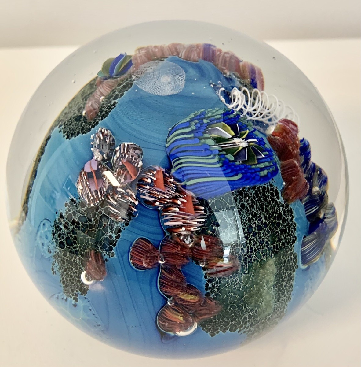 FABULOUS JOSH SIMPSON ART GLASS 4.25”PLANET PAPERWEIGHT | eBay