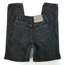 Vtg 80s Gitano Kids Girls 19  x26  Black 100 Cotton High Waist Taper Leg Jeans