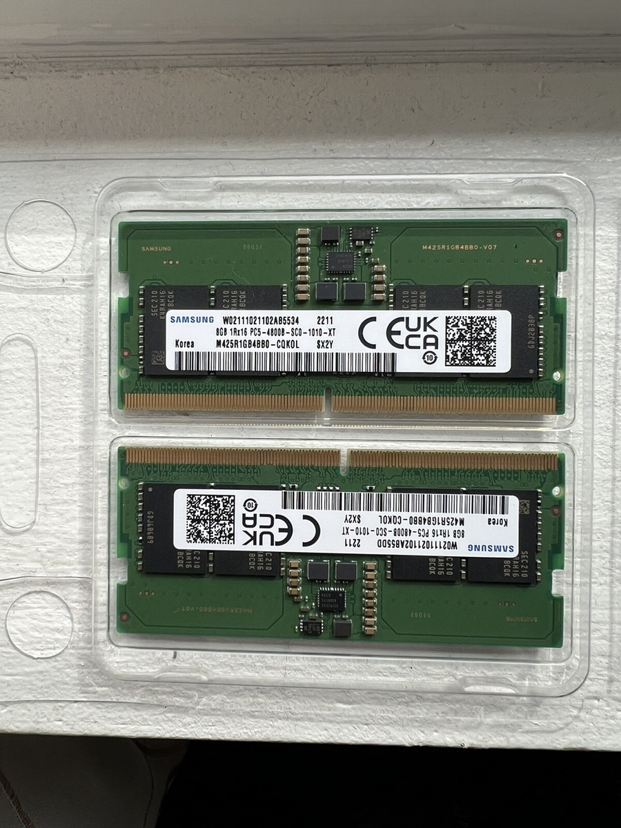 Samsung DDR5 16GB (8GB×2) 4800MHz Samsung 16GB (8GB x 2) DDR5 4800MHz SODIMM PC5-38400 CL40 1Rx16