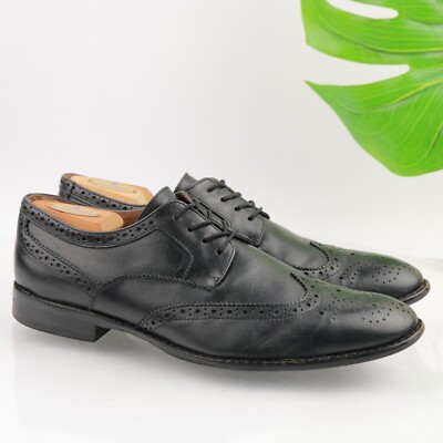 Aston Grey Mens Cross Oxfords Size 9 Black Leather Wingtip  display picture 2