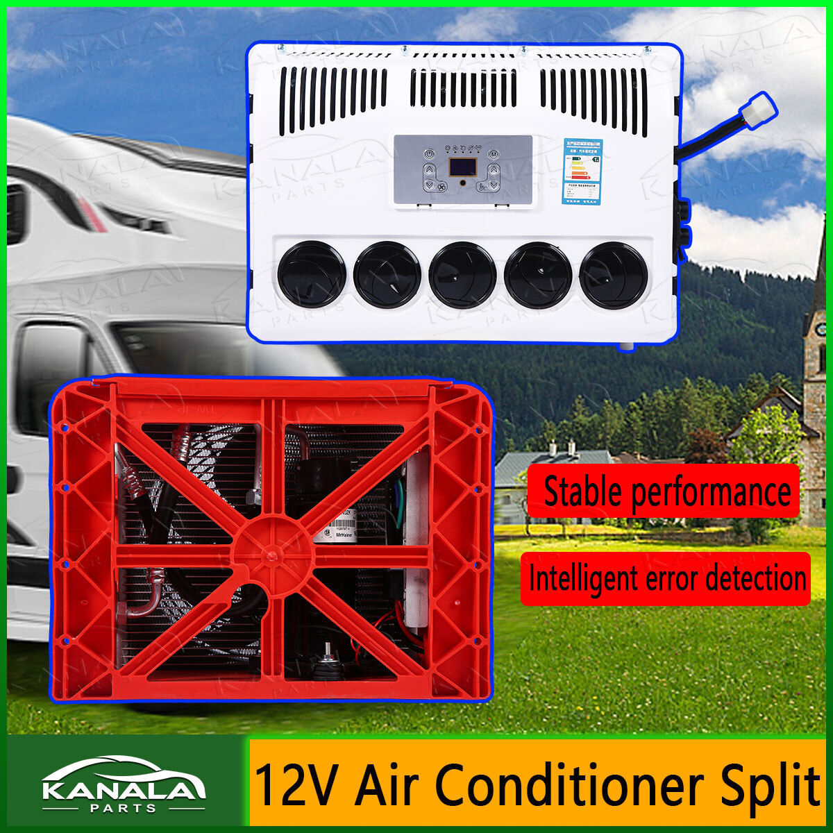 12V 10000 BTU Split AC for Caravans and Semi Trucks-image