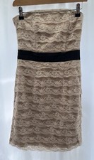 Beige Lace Lined Off Shoulder Dress H&M Size 8
