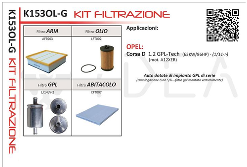 Kit Tagliando Opel Corsa D 1.3 CDTi Filtri 4 Olio GM 5W30  IMPIANTO Purflux - Foto 11