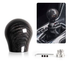 100 Real Carbon Fiber Manual Universal Gear Shift Knob Lever Shifter Wadapter
