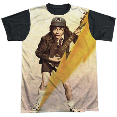 AC/DC Higher Voltage Adult Sublimated T-Shirt White/Black