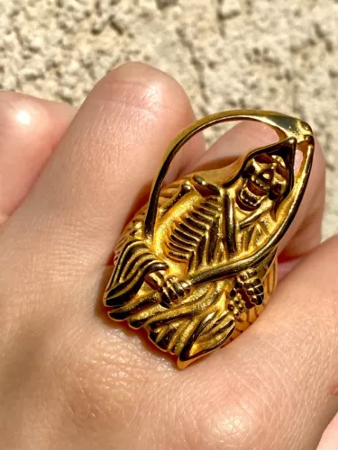 Anillo de Santa Muerte de Acero Inoxidable Acabado de Plata Tallas 8 10 in Argentina at ARS 153948 Rating 5