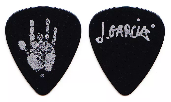 Grateful Dead Jerry Garcia Signature Hand Print Promotional Black Guitar Pick