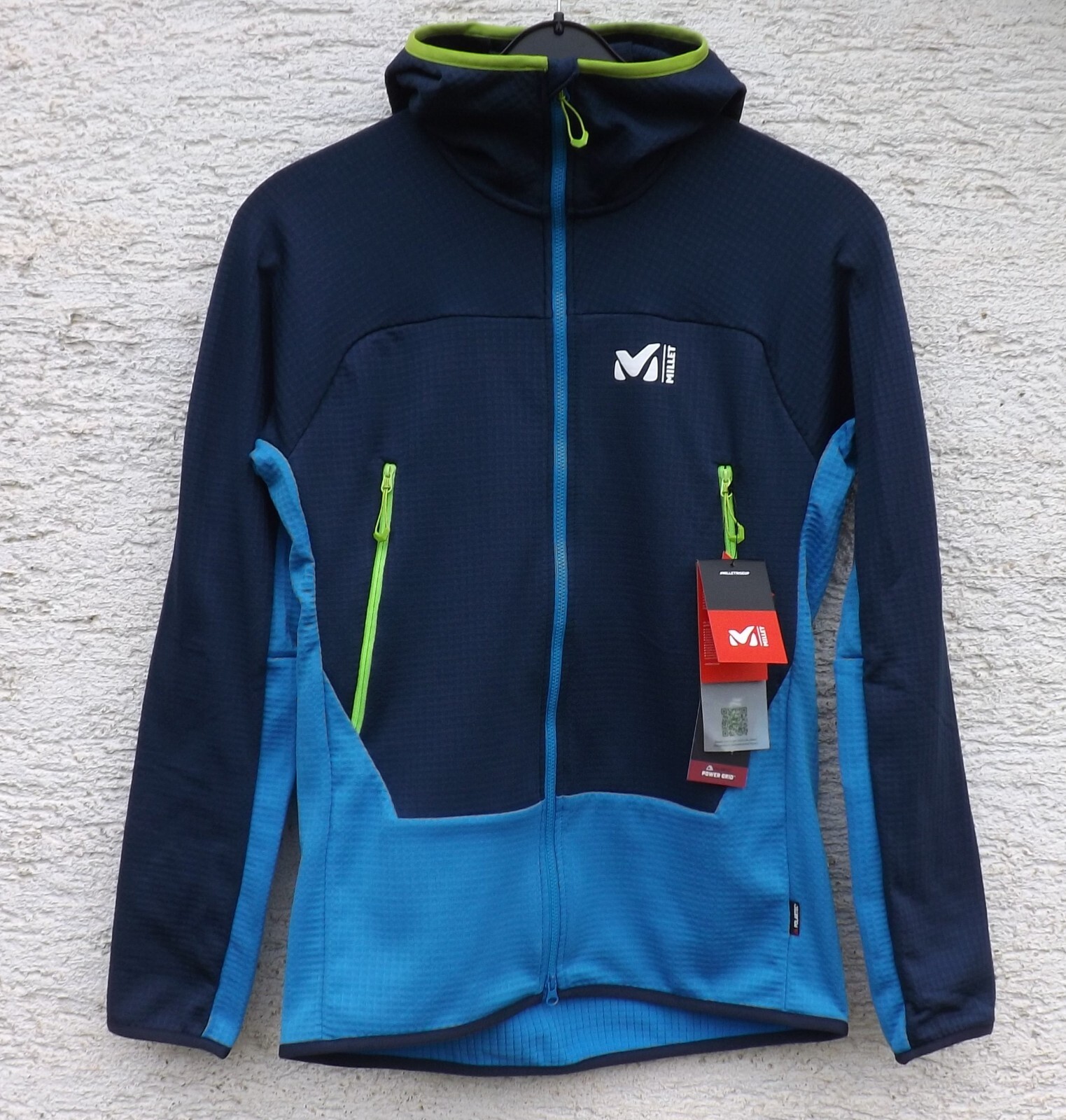 Millet Alpsee Grid Hoodie Para Hombre Chaqueta De Forro Polar Con Capucha Azul