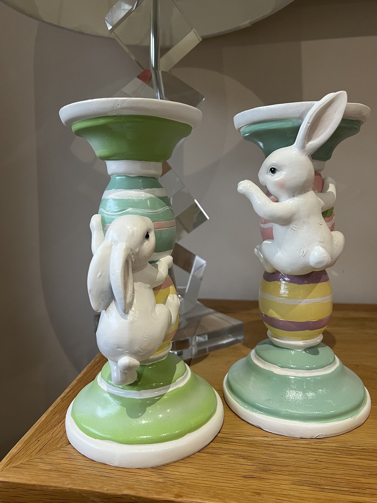 Tkmaxx Homesense Easter Pastel Bunny Candle Holder Ornament Decorations