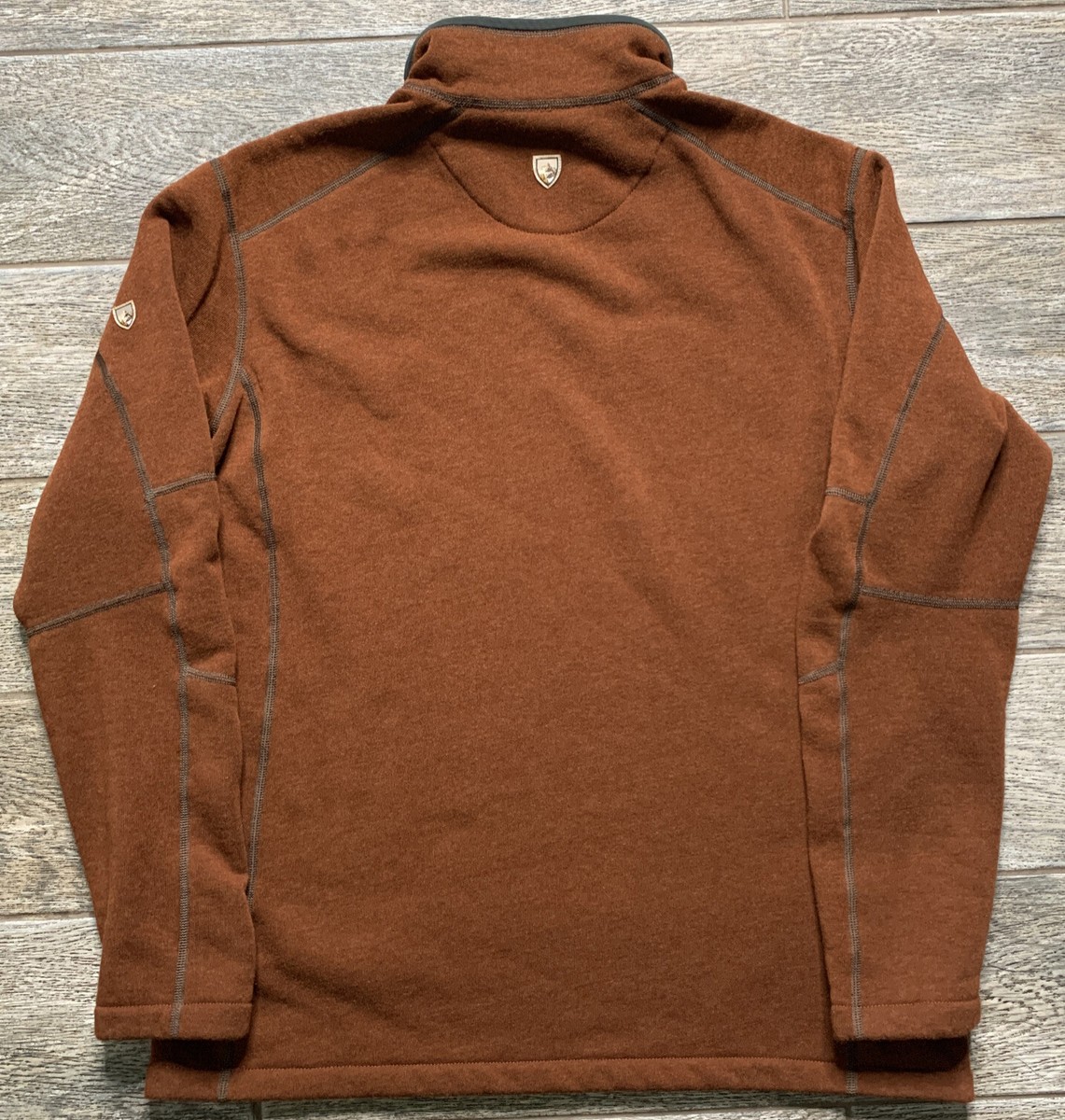 Pull pull homme Kuhl polaire alpaga 1/4 zip marron col sherpa XL