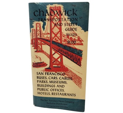1954 Chadwick San Francisco Transportation & Street Guide Attached Fold Out Map