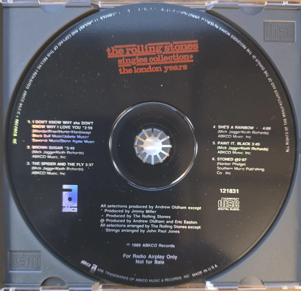 Singles Collection-The London Years (US) 1989 Rolling Stones Promo Sampler CD Foto 4 de 4
