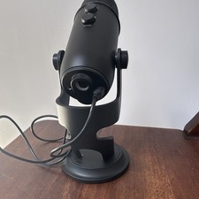Blue Yeti USB Wired Condenser Microphone Black w/ Stand, Mute Volume Control