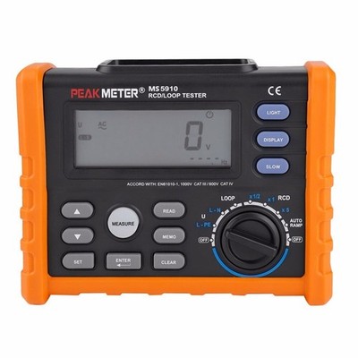 PEAKMETER MS5910 Digital RCD Loop Tester 5~2000Ω Trip-Out Resistance Multimeter