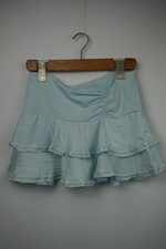Minifalda Hollister Seda con Volantes Pastel Bebé Azul Talla 5