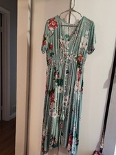 Floral Mint and White Stretch Dress