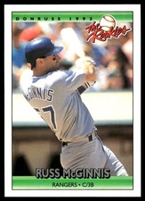 Russ McGinnis 1992 Donruss The Rookies #72 Rangers MLB READ FREE SHIPPING