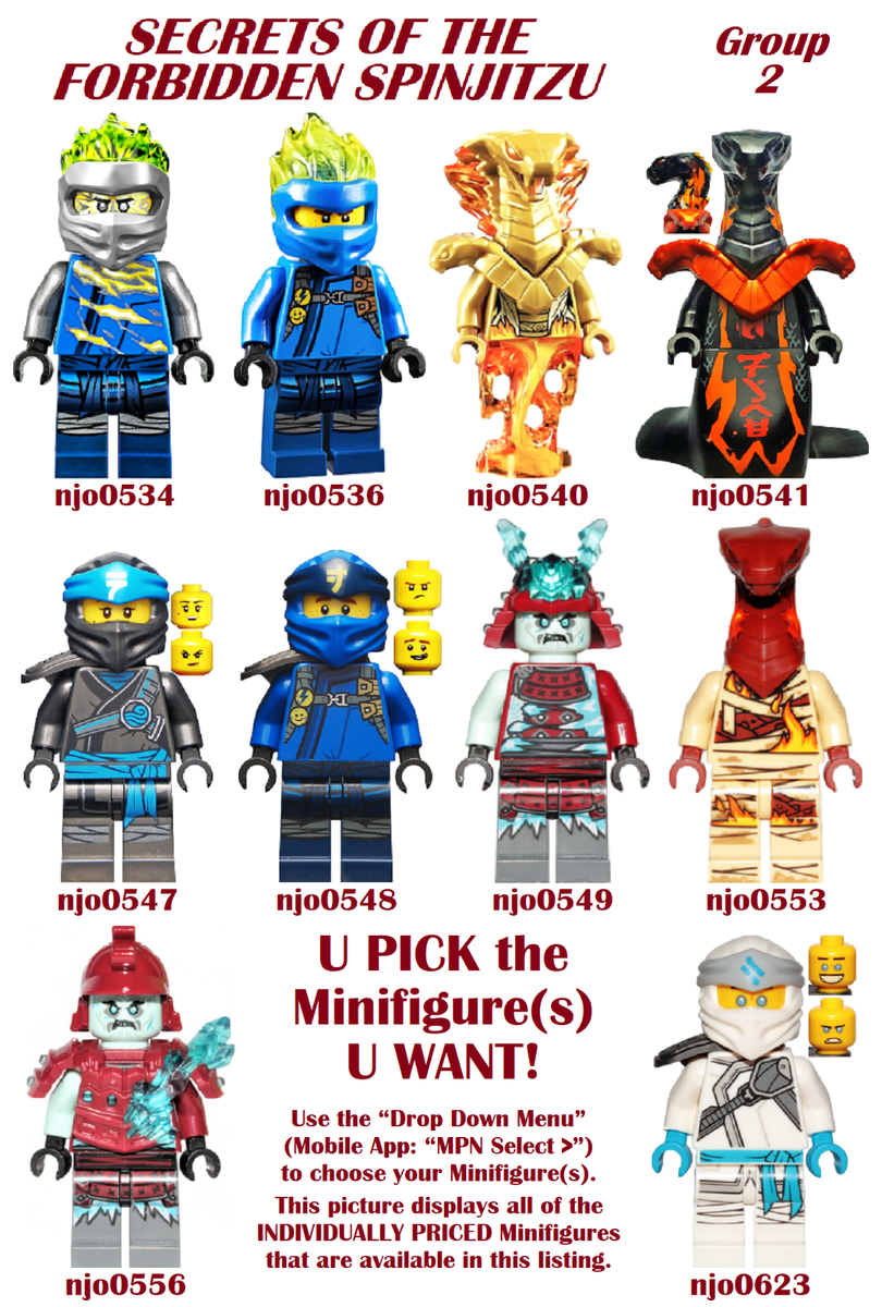 セレクトK LEGO U PICK Ninjago SECRETS OF THE FORBIDDEN SPINJITZU Minifigures