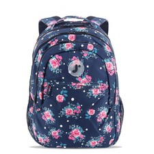 J World Cornelia Mochila Escolar Secundaria Mujeres Lindo Bolso para Libros Adolescente Azul Marino Rosa