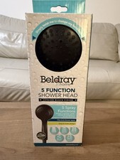 Beldray Black Shower Head, 5 Functions, Massage And Pulse, Fittings Included New