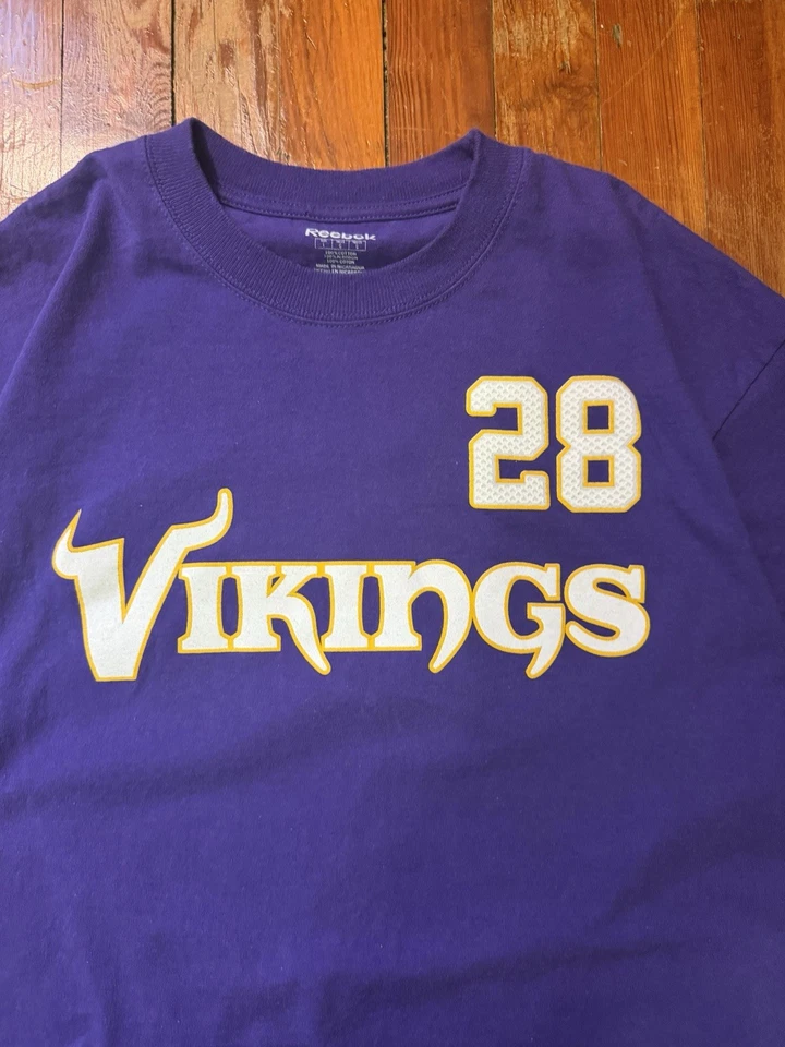 Camiseta Reebok NFL Minnesota Vikings Adrian Peterson #28 NFL Púrpura Talla L NUEVA Foto 2 de 4