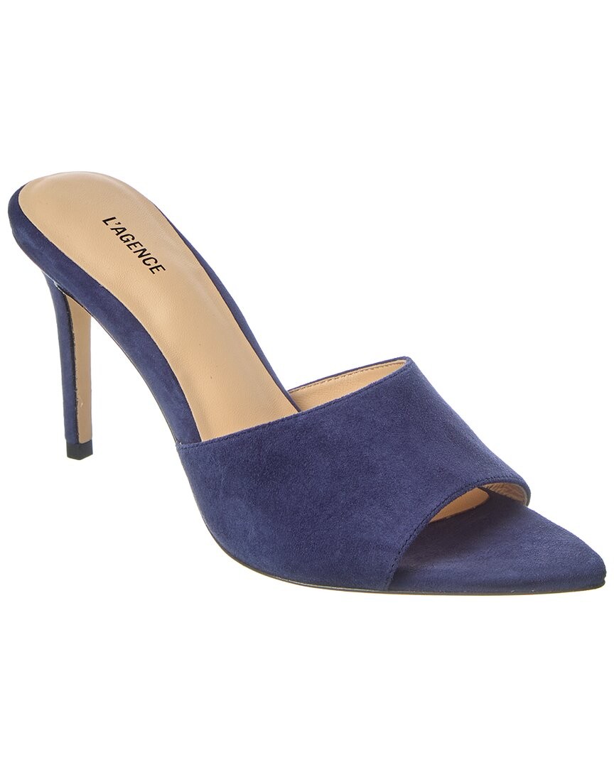 L Agence Lolita V Suede Mule Womens Blue 365 19490₽