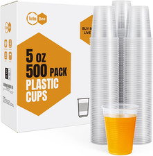 5Oz Disposable Plastic Cups 500 Pack - Small Drinking Sample Cups, Bulk Multi-