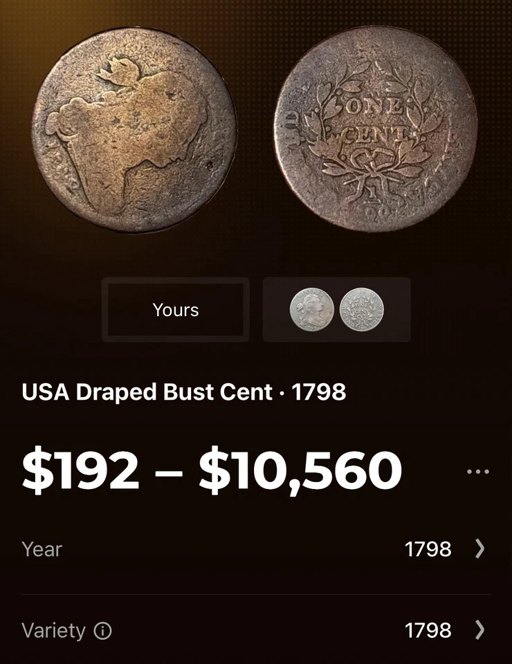 1798 Draped Bust Large Cent • Early U.S. Copper • Cull • Heavy Circulation - Image 3 of 3