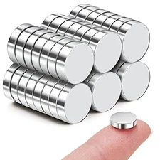 45 Pack Premium Neodymium Round Magnets for Fridge Office Multi-Use Silver
