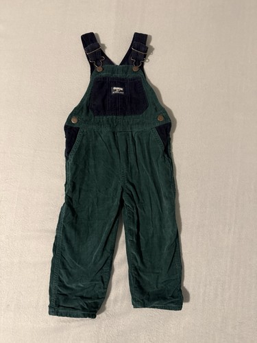 OshKosh B'gosh Overalls 4T Toddler Two Tone Corduroy Cargo Pockets NWT New