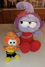 Rare Vintage The SNORKS plush figure 18" DAFFNEY  8" Dimmy 1985 Applause