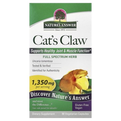 Nature s Answer Cat s Claw 1350 mg 90 Vegetarian Capsules NSF Certified,