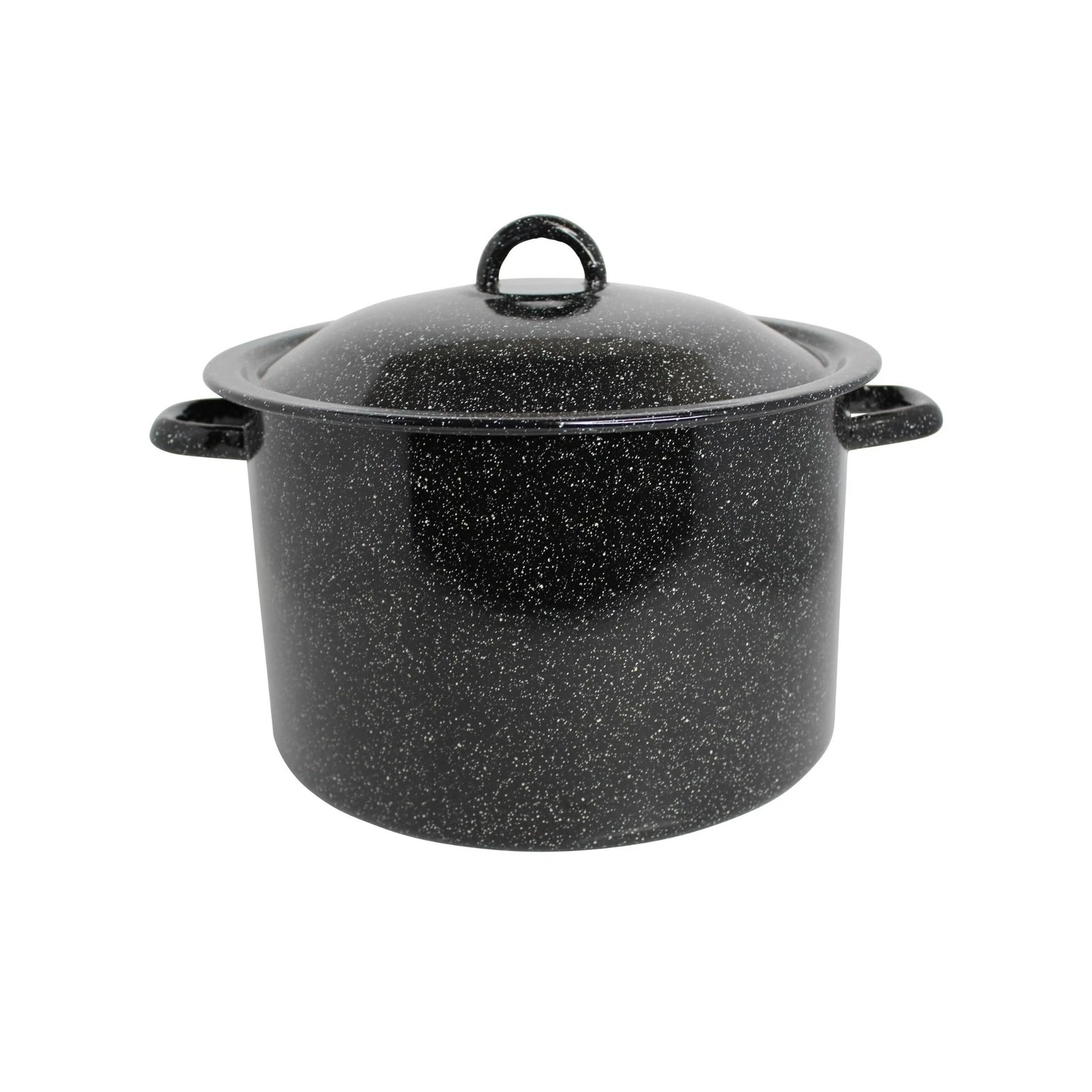 7.75qt Enamel Stock Pot, Black