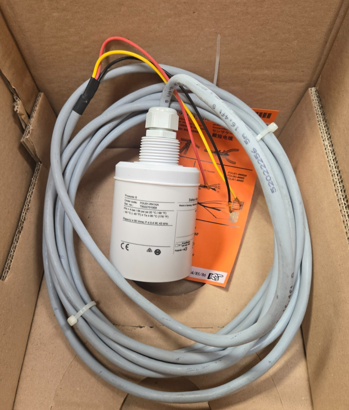 Endress+Hauser Prosonic S Ultrasonic sensor FDU91-RN1AA / FDU91RN1AA NEW